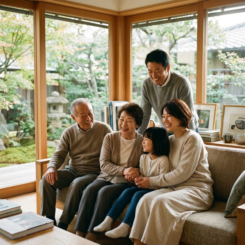 家族全員が心から安心して微笑む未来のビジュアル